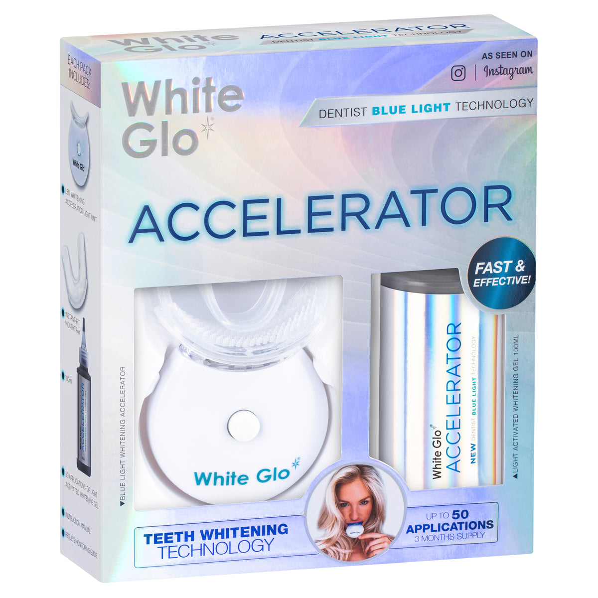 White Glo Accelerator Blue Light Teeth Whitening Kit Blue, 55 OFF